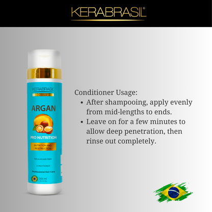 KERABRASIL Argan Oil Hydrating Conditioner - 300ml - Silky Smooth Hair Care