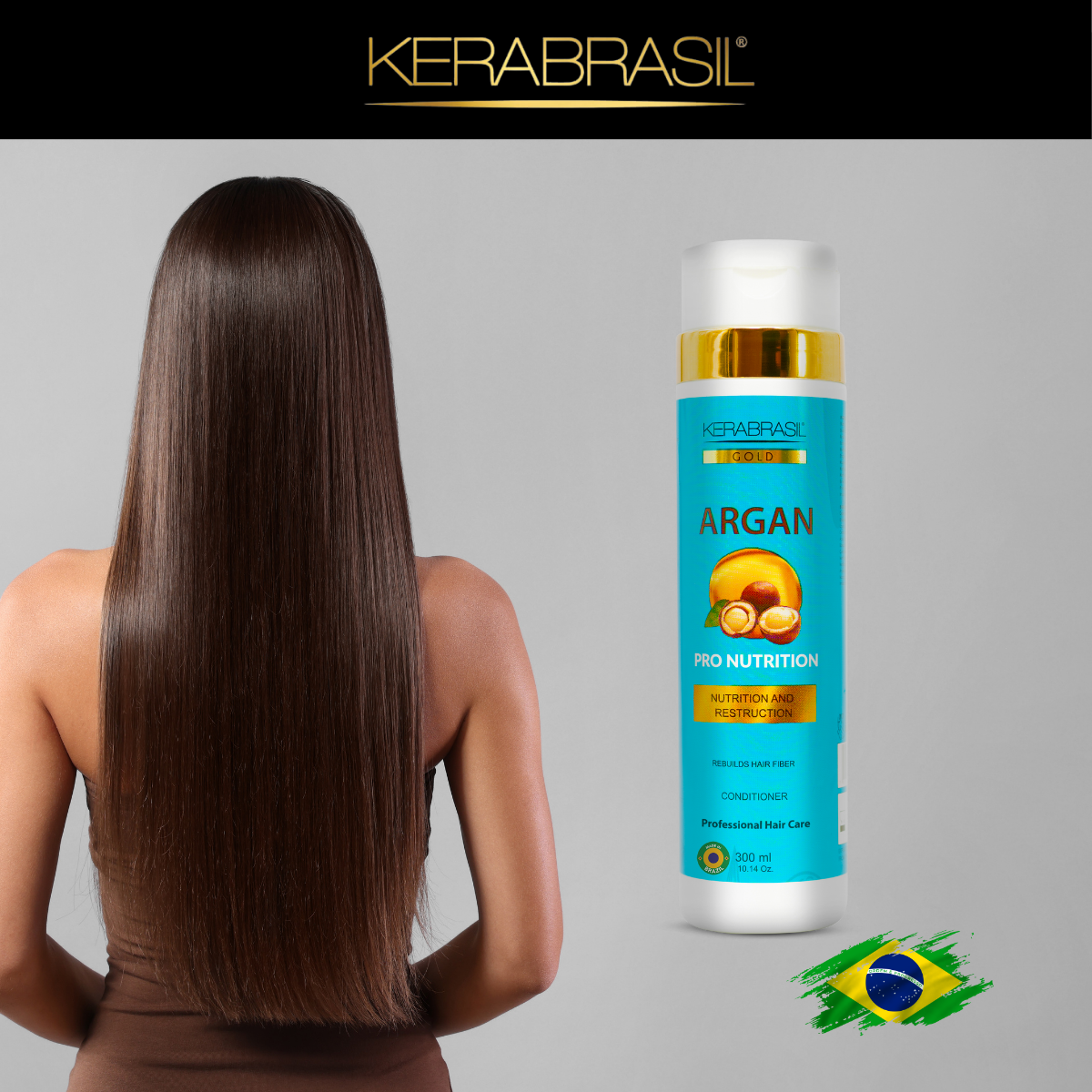 KERABRASIL Argan Oil Hydrating Conditioner - 300ml - Silky Smooth Hair Care