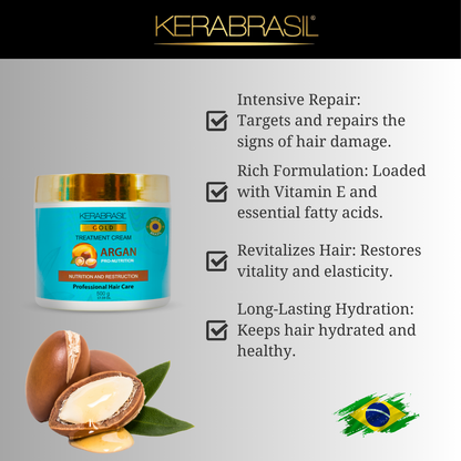 KERABRASIL Argan Oil Hair Mask 500g - Intense Hydration & Repair