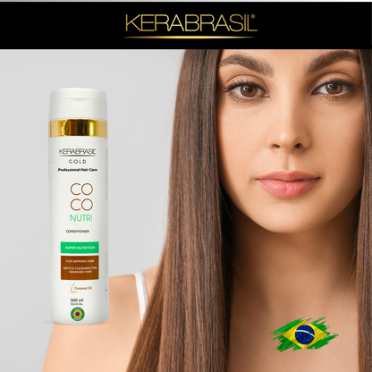 KERABRASIL Coconut Rich Conditioner - 300ml - Smooth & Shine Hair Therapy