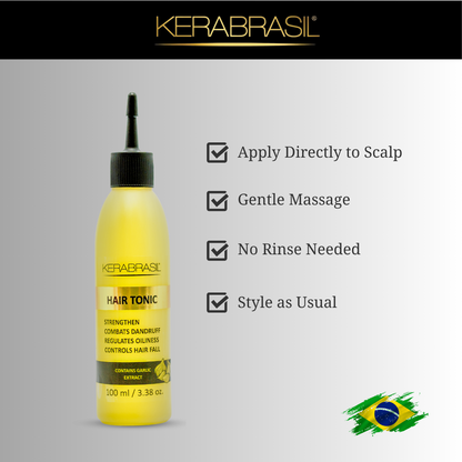 KERABRASIL Hair Toner with Garlic Extract - Detoxify & Stimulate Hair Growth, 3.38 oz (100ml)