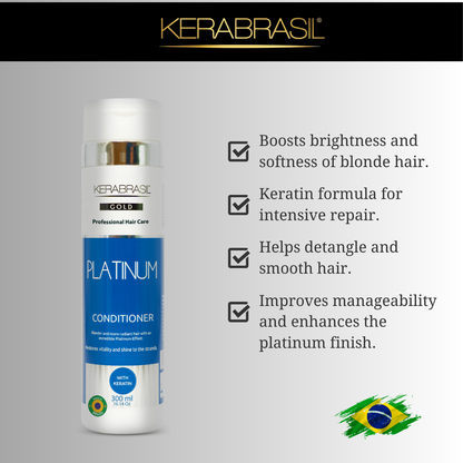 KERABRASIL Platinum Blonde Conditioner 300ml - Luminous Color & Repair