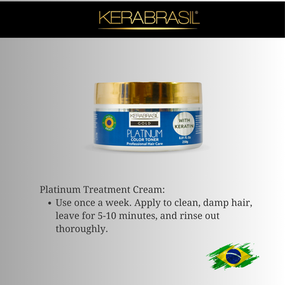 KERABRASIL Platinum Hair Treatment Mask 250g - Blonde Enhancing Formula