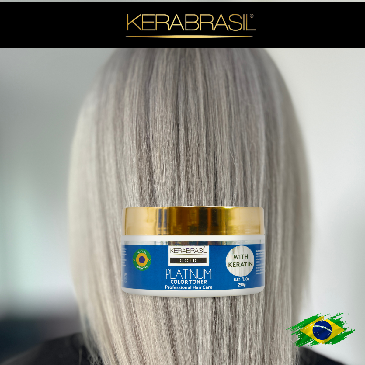 KERABRASIL Platinum Hair Treatment Mask 250g - Blonde Enhancing Formula