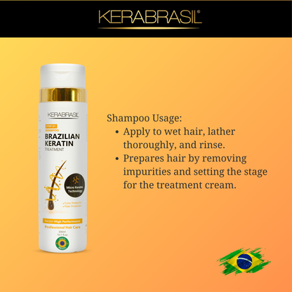 KERABRASIL Brazilian Keratin Shampoo 300ml - Smooth & Strengthen Hair Formula