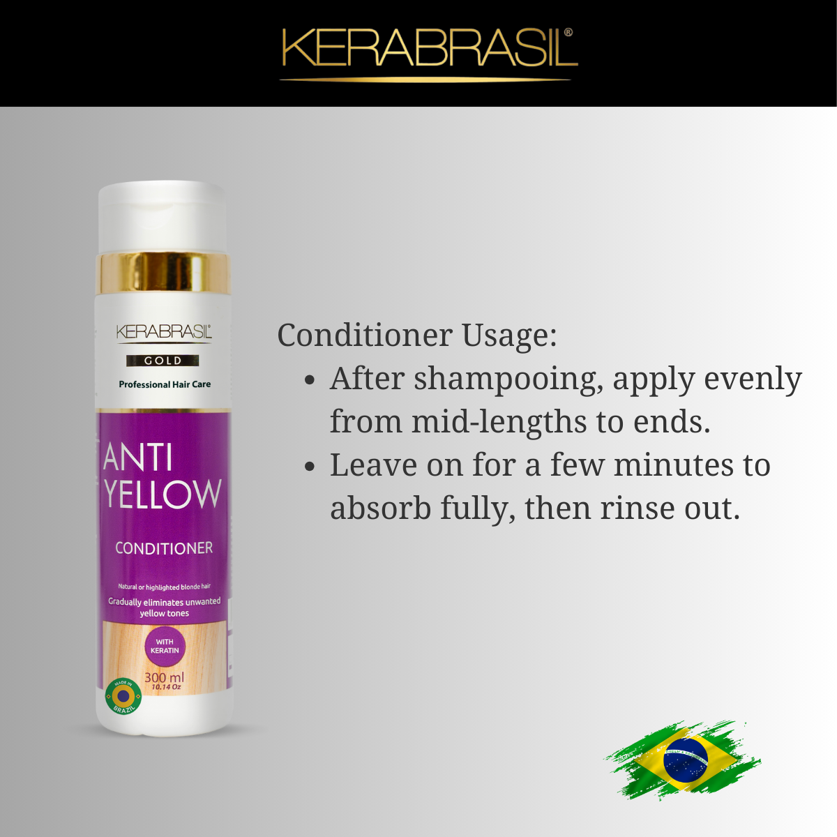 Keratin Enriched KERABRASIL Conditioner for Blondes