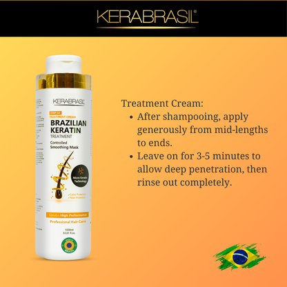 KERABRASIL Keratin Intensive Treatment Cream 1L - Hair Reconstruction Therapy